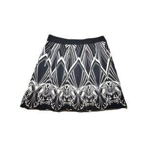 Worthington Monochrome Patterned A-Line Skirt